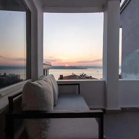 公寓 Studio W Fascinating Bosphorus View And Terrace!