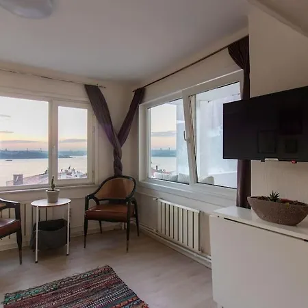 公寓 Studio W Fascinating Bosphorus View And Terrace! *